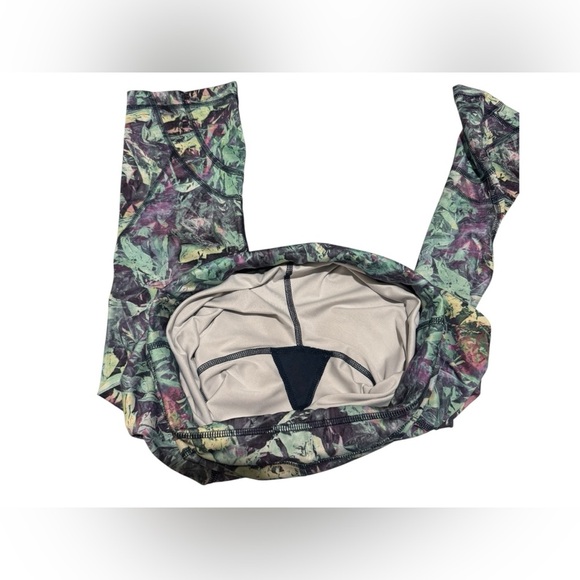 Lululemon Women Cropped Leggings Multicolor Green Black Size 6 - Picture 4 of 7